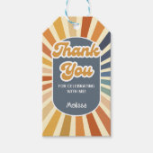 Étiquettes-cadeau Bonjour Quarty Retro Sun Super Wave Merci (Devant)