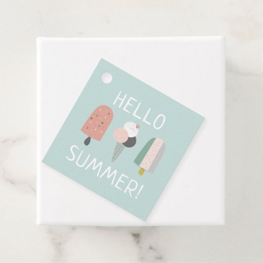 Étiquettes Cadeau Bonjour Summer Crème glacée Blue Popsicle (En situation)