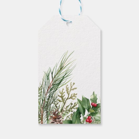 Étiquettes-cadeau Bonne année encadrée hiver sur la roue Salutation (Dos)