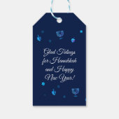 Étiquettes-cadeau Bonne fête Hanoukka belle décoration bleue (Dos)