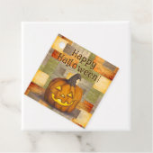 Étiquettes Cadeau Bonne Halloween Jack O'Lantern Citrouille (En situation)