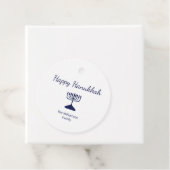 Étiquettes Cadeau Bonne Hanoukka Blue Menorah (En situation)