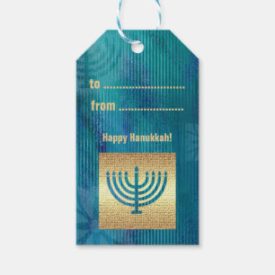 Étiquettes-cadeau Bonne Hanoukka. Menorah Design Tags Cadeaux person