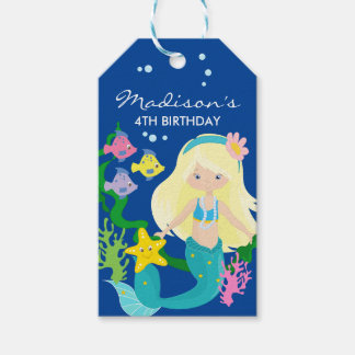 Étiquettes-cadeau Bonne sirène d'anniversaire | Sous La Mer