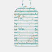 Étiquettes-cadeau Bonnes Fêtes tropicales, aquarelle aquatique (Dos)