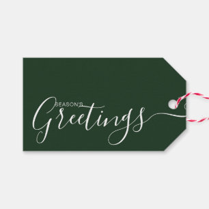 Étiquettes-cadeau Bonnes Fêtes Vert blanc minimaliste