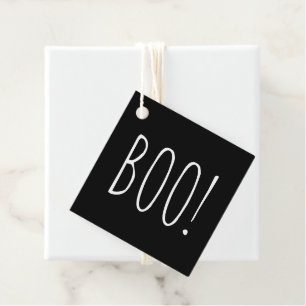 Étiquettes Cadeau Boo Black Halloween   Mention minimaliste Cute