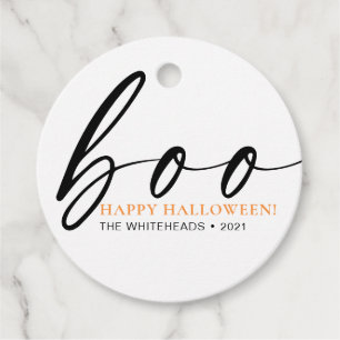 Étiquettes Cadeau Boo Cute Happy Halloween Blanc