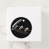 Étiquettes Cadeau Boo Cute Happy Halloween Noir (En situation)