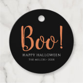 Étiquettes Cadeau Boo Halloween Cute Black (Devant)