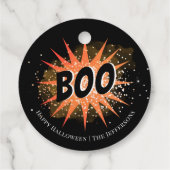 Étiquettes Cadeau Boo | Halloween noir et orange (Dos)