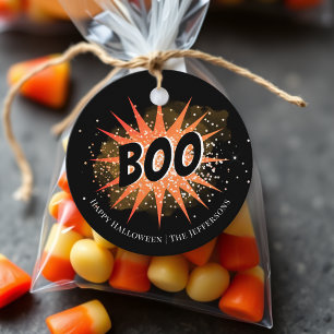 Étiquettes Cadeau Boo   Halloween noir et orange