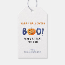 BOO Happy Halloween Citrouille Traite les étiquett