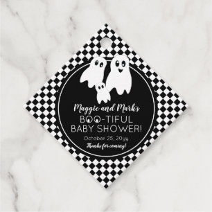 Étiquettes Cadeau BOO - TIFUL Baby shower BW Halloween Merci