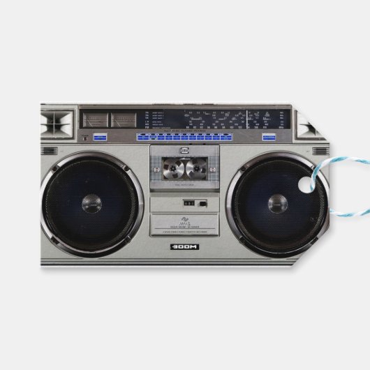 Étiquettes-cadeau Boombox Ghetto Blaster (Devant (Horizontal))