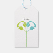 Étiquettes-cadeau Boombox Indie Mixtape Mariage bleu / chaux (Dos)