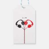 Étiquettes-cadeau Boombox Indie Mixtape Mariage rouge / noir (Dos)