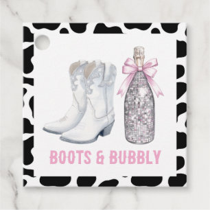 Étiquettes Cadeau Boots & Bubbly Disco Cowgirl Dernier Rodéo