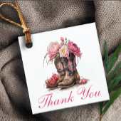 Étiquettes Cadeau Boots rustiques Pays Rose Floral Mariage Merci