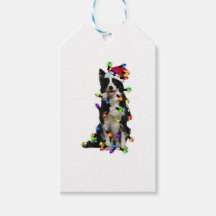Étiquettes-cadeau Border Collie Christmas