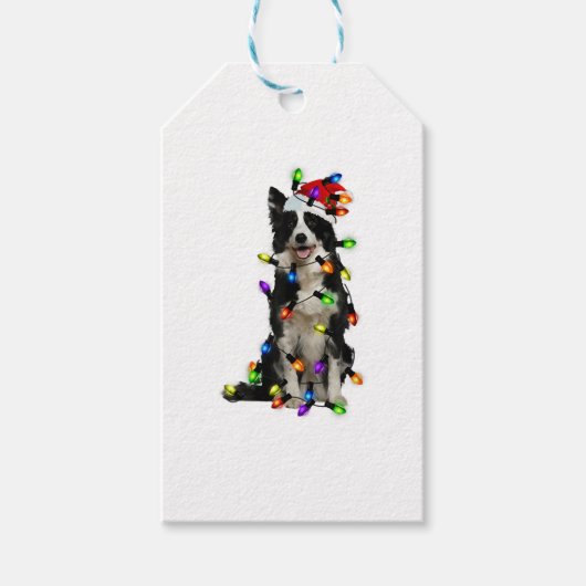 Étiquettes-cadeau Border Collie Christmas (Devant)