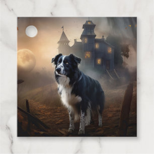 Étiquettes Cadeau Border Collie Halloween Effrayant