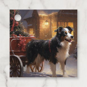 Étiquettes Cadeau Border Collie Noël Saison Festive
