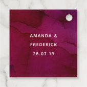 Étiquettes Cadeau Bordo Violet Plum Aquarelle Mariage Floral (Dos)