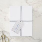 Étiquettes-cadeau Bordure Coastal Chic Shell Elegant Mariage Bleu (Avec de la ficelle)