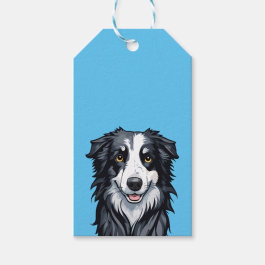 Étiquettes-cadeau Bordure Collie (Devant)
