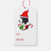 Étiquettes-cadeau Bordure Collie Noël (Devant)