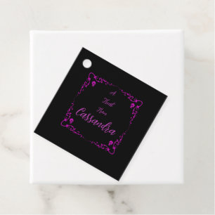 Étiquettes Cadeau Bordure de magie violette de poison d'Halloween av