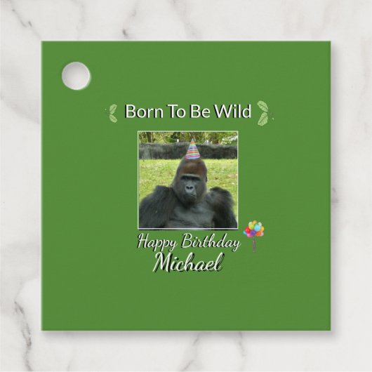 Étiquettes Cadeau Born to be Wild Green Design (Devant)