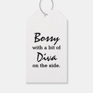 Étiquettes-cadeau Bossy avec un peu de Diva