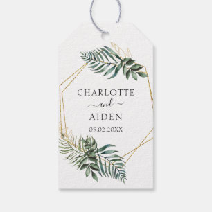 Étiquettes-cadeau Botanical Gold Greenery Thank