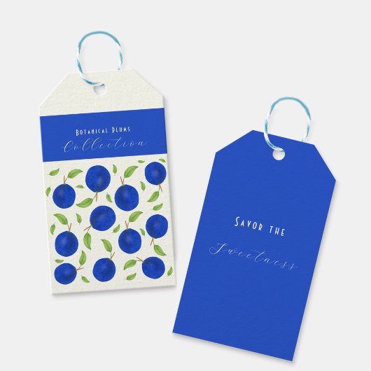 Étiquettes-cadeau Botanical Plums Collection Ivory