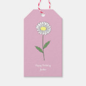 Étiquettes-cadeau Botanique Daisy Pastel Fleur rose (Devant)