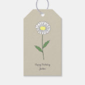 Étiquettes-cadeau Botanique Daisy Pastel Flower Brown (Devant)