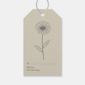 Étiquettes-cadeau Botanique Daisy Pastel Flower Brown (Dos)