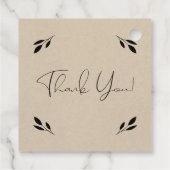 Étiquettes Cadeau Botanique de la feuille noire Rustique moderne Mar (Dos)