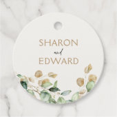 Étiquettes Cadeau Botanique Eucalyptus Vert Mariage personnalisé (Devant)