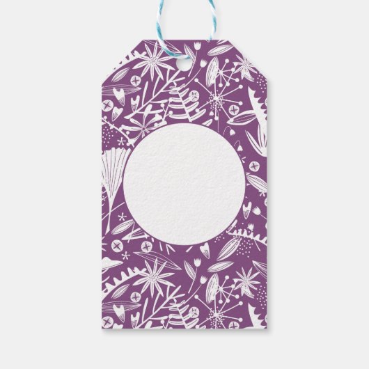 Étiquettes-cadeau Botanique moderne violet (Dos)