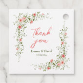 Étiquettes Cadeau Botanique rose Roses mariage rustique (Dos)