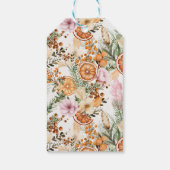 Étiquettes-cadeau Botanique rustique d'agrumes d'hiver de Noël (Dos)