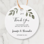 Étiquettes Cadeau Botanique rustique monogrammed Merci mariage (Devant)