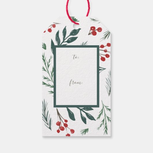 Étiquettes-cadeau Botaniques d'hiver Elégant Noël à (Dos)