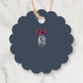 Étiquettes Cadeau Botte de mason rustique monogramme marine bleu mar (Dos)