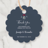 Étiquettes Cadeau Botte de mason rustique monogramme marine bleu mar (Devant)