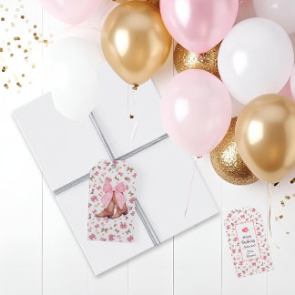 Étiquettes-cadeau Bottes de cowgirl rose mignonne Ouest Coquette