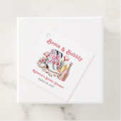 Étiquettes Cadeau Bottes et mousseuse douche nuptiale de cowgirl côt (En situation)